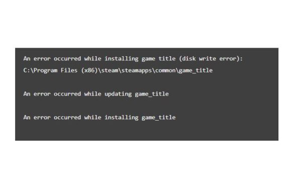 steam disk write error steam disk write error