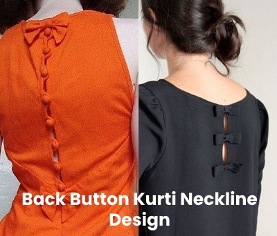Back Button Kurti Neckline Design